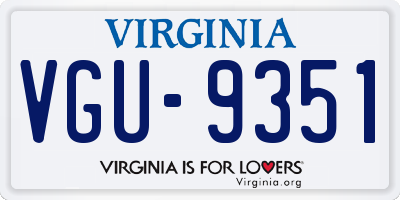 VA license plate VGU9351