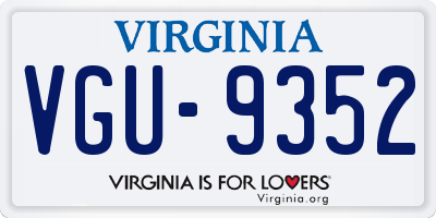 VA license plate VGU9352