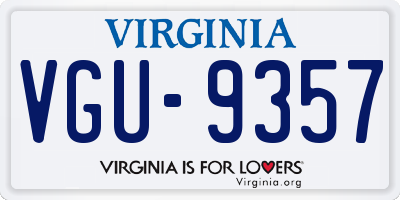 VA license plate VGU9357