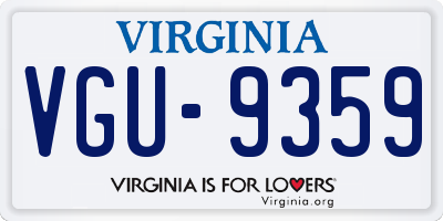 VA license plate VGU9359