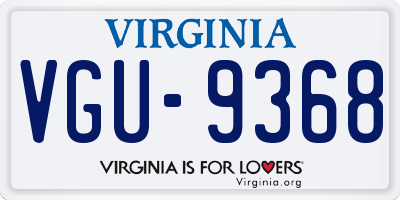 VA license plate VGU9368