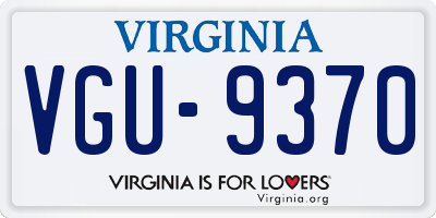 VA license plate VGU9370
