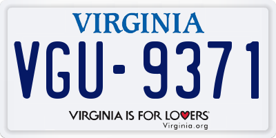 VA license plate VGU9371
