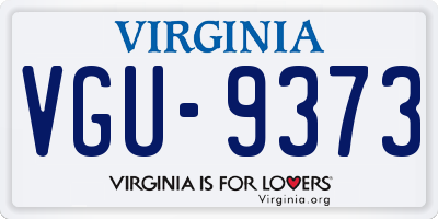 VA license plate VGU9373