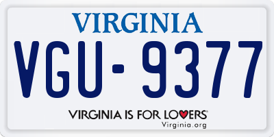 VA license plate VGU9377