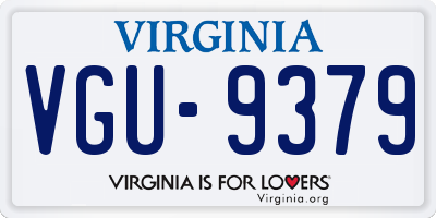 VA license plate VGU9379