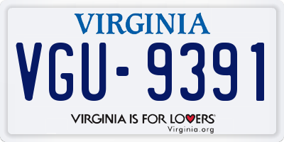VA license plate VGU9391