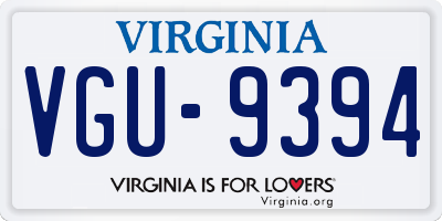 VA license plate VGU9394