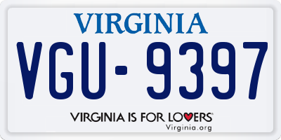 VA license plate VGU9397