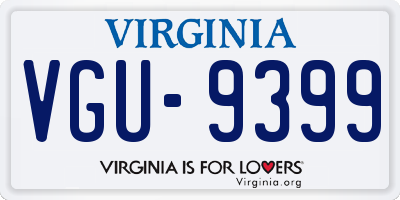 VA license plate VGU9399