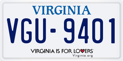 VA license plate VGU9401