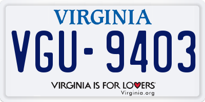 VA license plate VGU9403