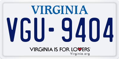 VA license plate VGU9404