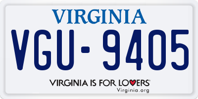 VA license plate VGU9405