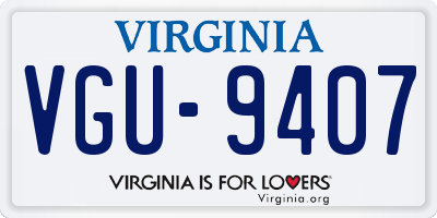 VA license plate VGU9407