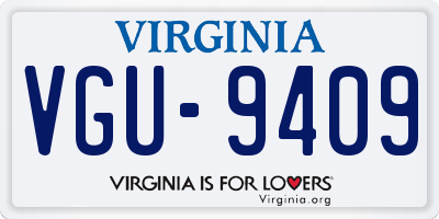 VA license plate VGU9409