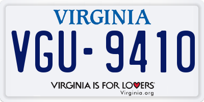 VA license plate VGU9410