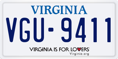 VA license plate VGU9411