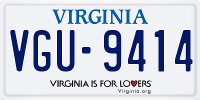 VA license plate VGU9414