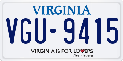 VA license plate VGU9415