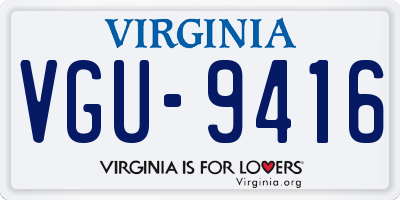 VA license plate VGU9416