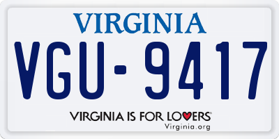 VA license plate VGU9417