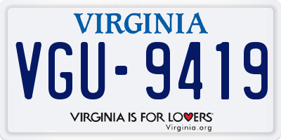 VA license plate VGU9419