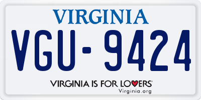 VA license plate VGU9424