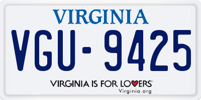 VA license plate VGU9425