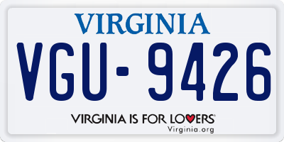 VA license plate VGU9426