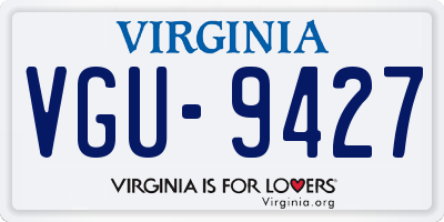 VA license plate VGU9427