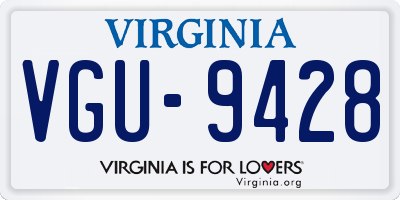 VA license plate VGU9428
