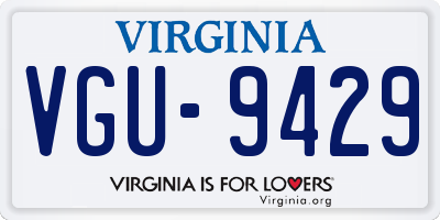 VA license plate VGU9429