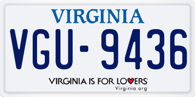VA license plate VGU9436