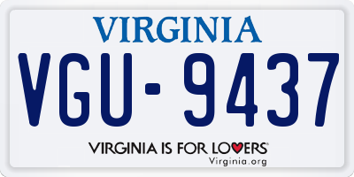 VA license plate VGU9437