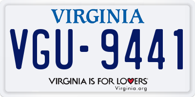 VA license plate VGU9441