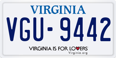 VA license plate VGU9442
