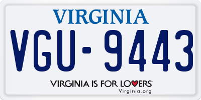 VA license plate VGU9443