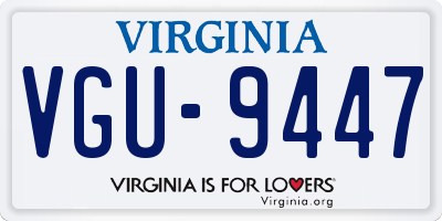 VA license plate VGU9447