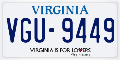 VA license plate VGU9449