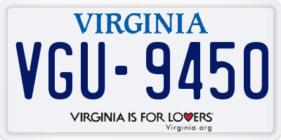 VA license plate VGU9450