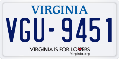 VA license plate VGU9451