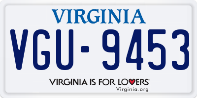 VA license plate VGU9453