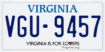 VA license plate VGU9457