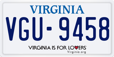VA license plate VGU9458