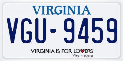 VA license plate VGU9459