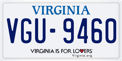 VA license plate VGU9460
