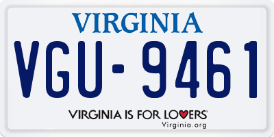VA license plate VGU9461