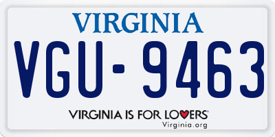 VA license plate VGU9463