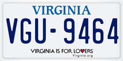 VA license plate VGU9464